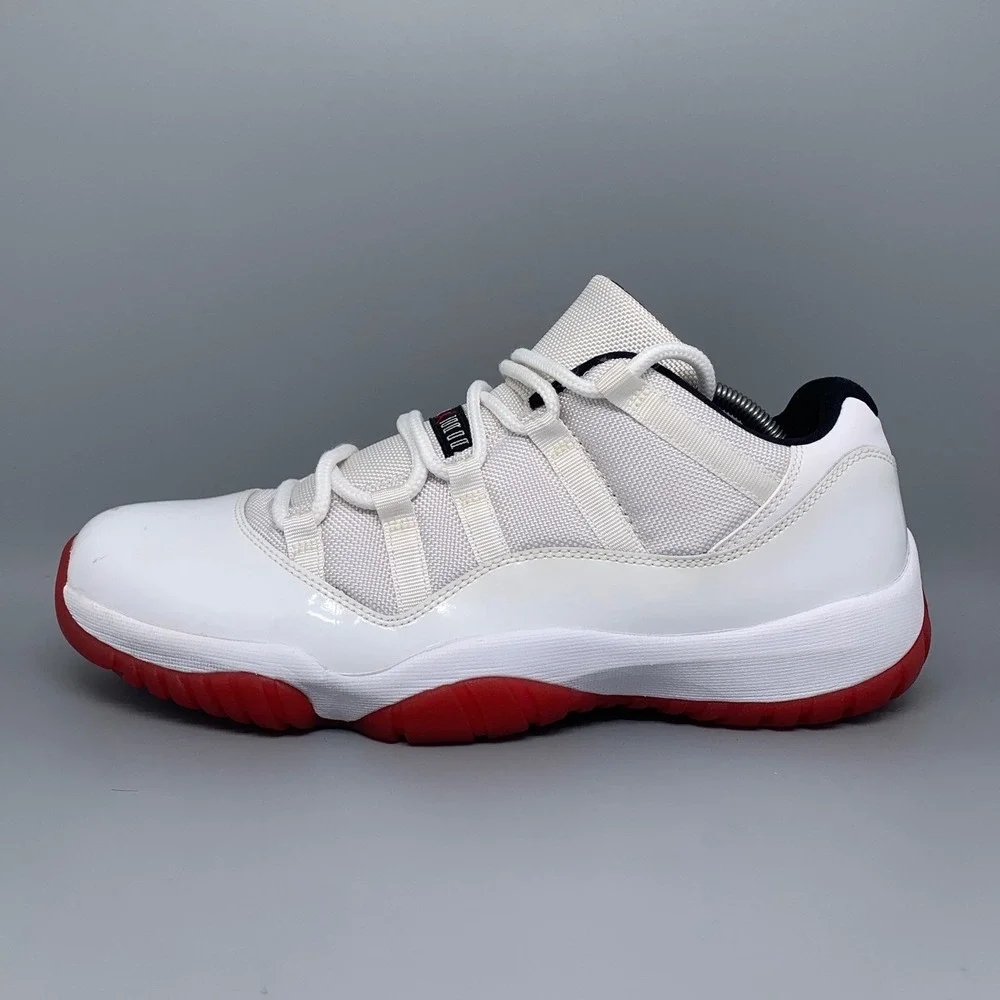 Jordan 11 Retro Low Cherry‎ White Red Basketball Shoes 528895-101 Men's Sz 12